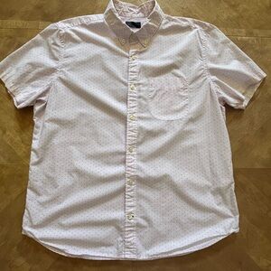 GAP Light Pink & Navy Polka Dot Button-Down Shirt – XL